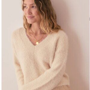 Marine Layer Teddy Eyelash V-Neck Sweater